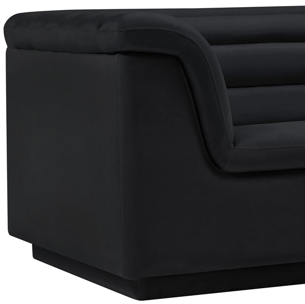 Cascade Black Velvet Fabric Chair 192Black-C Meridian Furniture