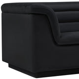 Cascade Black Velvet Fabric Chair 192Black-C Meridian Furniture