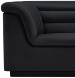 Cascade Black Velvet Fabric Chair 192Black-C Meridian Furniture