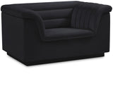 Cascade Black Velvet Fabric Chair 192Black-C Meridian Furniture