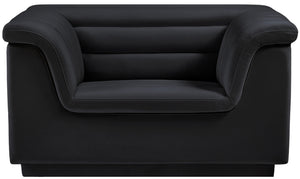 Cascade Black Velvet Fabric Chair 192Black-C Meridian Furniture