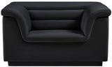 Cascade Black Velvet Fabric Chair 192Black-C Meridian Furniture