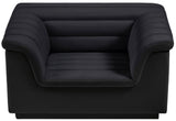 Cascade Black Velvet Fabric Chair 192Black-C Meridian Furniture