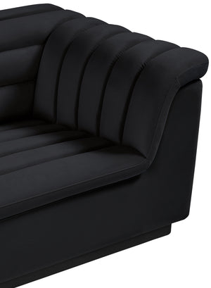 Cascade Black Velvet Fabric Chair 192Black-C Meridian Furniture