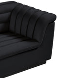 Cascade Black Velvet Fabric Chair 192Black-C Meridian Furniture