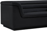 Cascade Black Velvet Fabric Loveseat 192Black-L Meridian Furniture