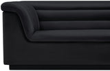 Cascade Black Velvet Fabric Loveseat 192Black-L Meridian Furniture