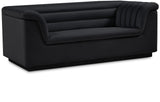 Cascade Black Velvet Fabric Loveseat 192Black-L Meridian Furniture