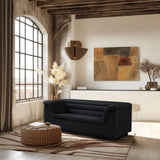 Cascade Black Velvet Fabric Loveseat 192Black-L Meridian Furniture