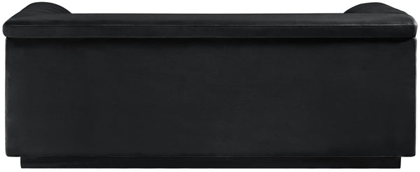 Cascade Black Velvet Fabric Loveseat 192Black-L Meridian Furniture