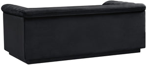 Cascade Black Velvet Fabric Loveseat 192Black-L Meridian Furniture