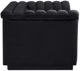 Cascade Black Velvet Fabric Loveseat 192Black-L Meridian Furniture