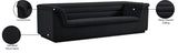 Cascade Black Velvet Fabric Sofa 192Black-S Meridian Furniture