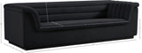 Cascade Black Velvet Fabric Sofa 192Black-S Meridian Furniture