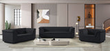 Cascade Black Velvet Fabric Sofa 192Black-S Meridian Furniture