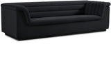 Cascade Black Velvet Fabric Sofa 192Black-S Meridian Furniture