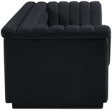 Cascade Black Velvet Fabric Sofa 192Black-S Meridian Furniture