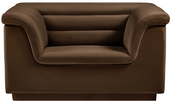 Cascade Brown Velvet Fabric Chair 192Brown-C Meridian Furniture