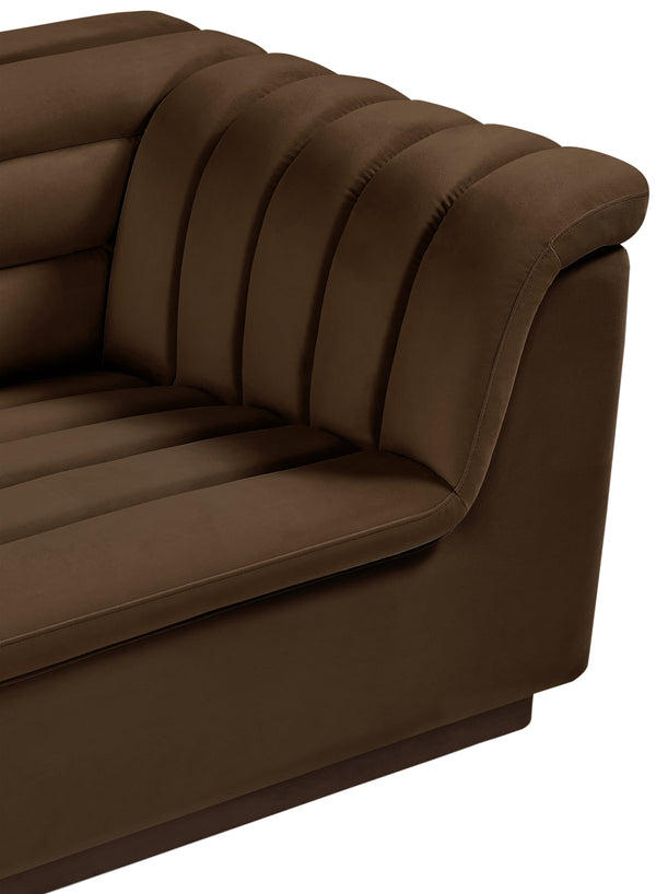 Cascade Brown Velvet Fabric Chair 192Brown-C Meridian Furniture