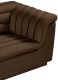 Cascade Brown Velvet Fabric Chair 192Brown-C Meridian Furniture