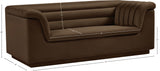 Cascade Brown Velvet Fabric Loveseat 192Brown-L Meridian Furniture