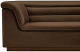 Cascade Brown Velvet Fabric Loveseat 192Brown-L Meridian Furniture