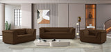 Cascade Brown Velvet Fabric Loveseat 192Brown-L Meridian Furniture