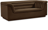 Cascade Brown Velvet Fabric Loveseat 192Brown-L Meridian Furniture