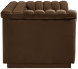 Cascade Brown Velvet Fabric Loveseat 192Brown-L Meridian Furniture