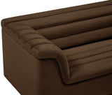 Cascade Brown Velvet Fabric Loveseat 192Brown-L Meridian Furniture