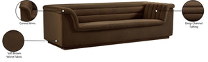 Cascade Brown Velvet Fabric Sofa 192Brown-S Meridian Furniture