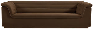 Cascade Brown Velvet Fabric Sofa 192Brown-S Meridian Furniture
