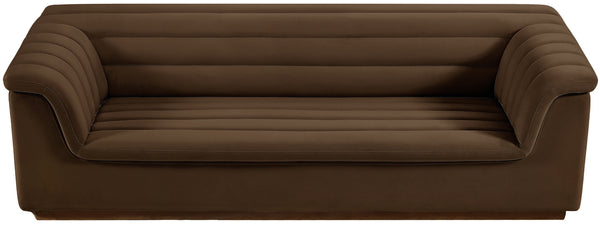 Cascade Brown Velvet Fabric Sofa 192Brown-S Meridian Furniture