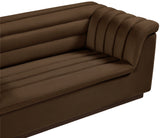 Cascade Brown Velvet Fabric Sofa 192Brown-S Meridian Furniture