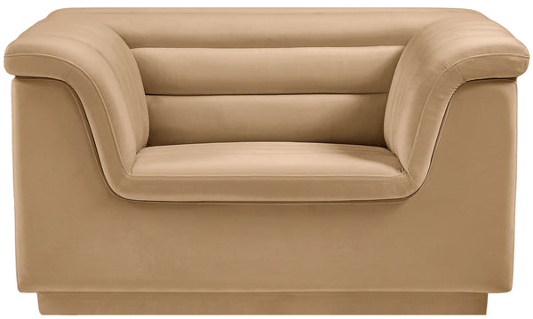 Cascade Camel Velvet Fabric Chair 192Camel-C Meridian Furniture
