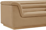 Cascade Camel Velvet Fabric Loveseat 192Camel-L Meridian Furniture