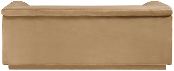 Cascade Camel Velvet Fabric Loveseat 192Camel-L Meridian Furniture