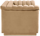 Cascade Camel Velvet Fabric Loveseat 192Camel-L Meridian Furniture