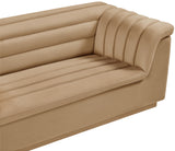 Cascade Camel Velvet Fabric Loveseat 192Camel-L Meridian Furniture