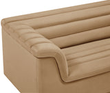 Cascade Camel Velvet Fabric Loveseat 192Camel-L Meridian Furniture