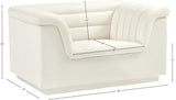 Cascade Cream Velvet Fabric Chair 192Cream-C Meridian Furniture