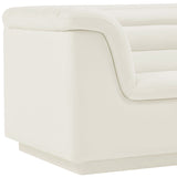 Cascade Cream Velvet Fabric Chair 192Cream-C Meridian Furniture