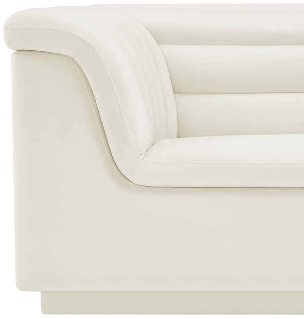 Cascade Cream Velvet Fabric Chair 192Cream-C Meridian Furniture