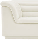 Cascade Cream Velvet Fabric Chair 192Cream-C Meridian Furniture