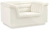 Cascade Cream Velvet Fabric Chair 192Cream-C Meridian Furniture