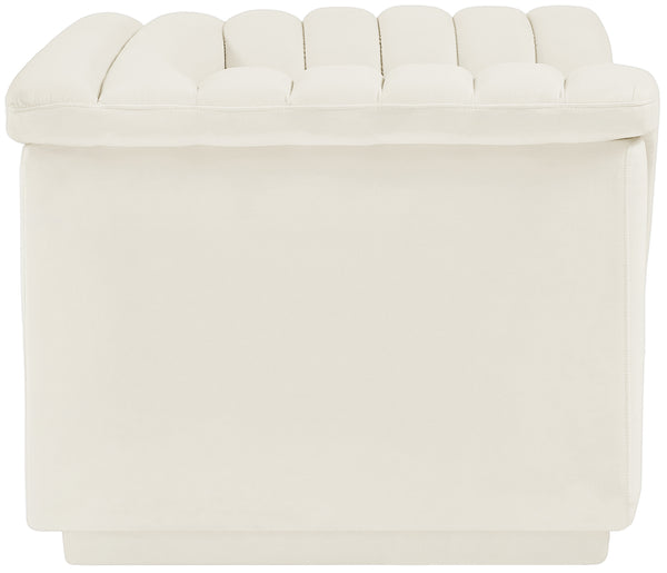 Cascade Cream Velvet Fabric Chair 192Cream-C Meridian Furniture