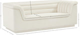 Cascade Cream Velvet Fabric Loveseat 192Cream-L Meridian Furniture