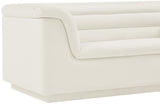 Cascade Cream Velvet Fabric Loveseat 192Cream-L Meridian Furniture