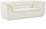 Cascade Cream Velvet Fabric Loveseat 192Cream-L Meridian Furniture