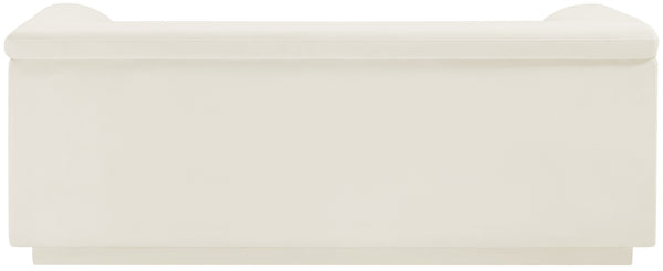 Cascade Cream Velvet Fabric Loveseat 192Cream-L Meridian Furniture
